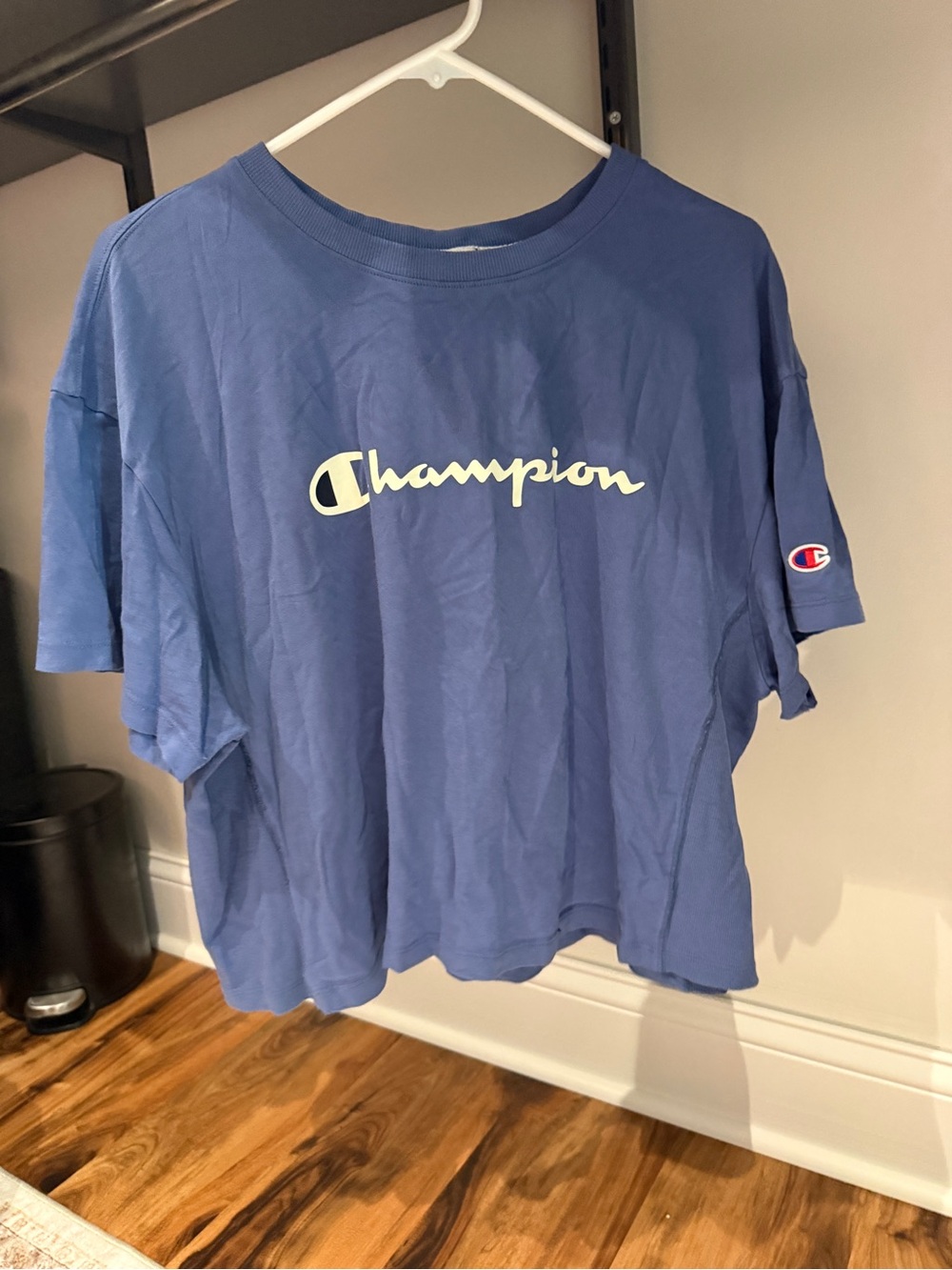 Champion Blue Logo crop Tee